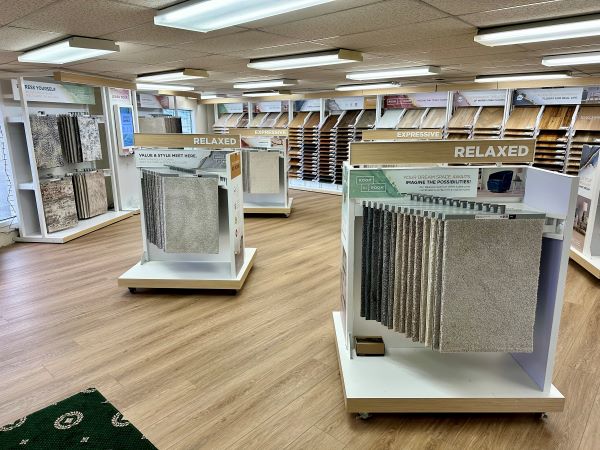 Carpet samples in flooring store